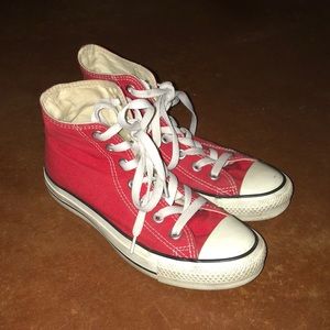 Red high top converse